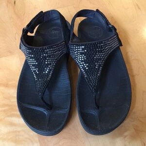 FitFlop Crystal Embellished Back Strap Sandals